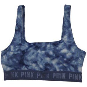 PINK Victoria's Secret Blue Tie Dye SMALL Ultimate Unlined Sport Bra VS